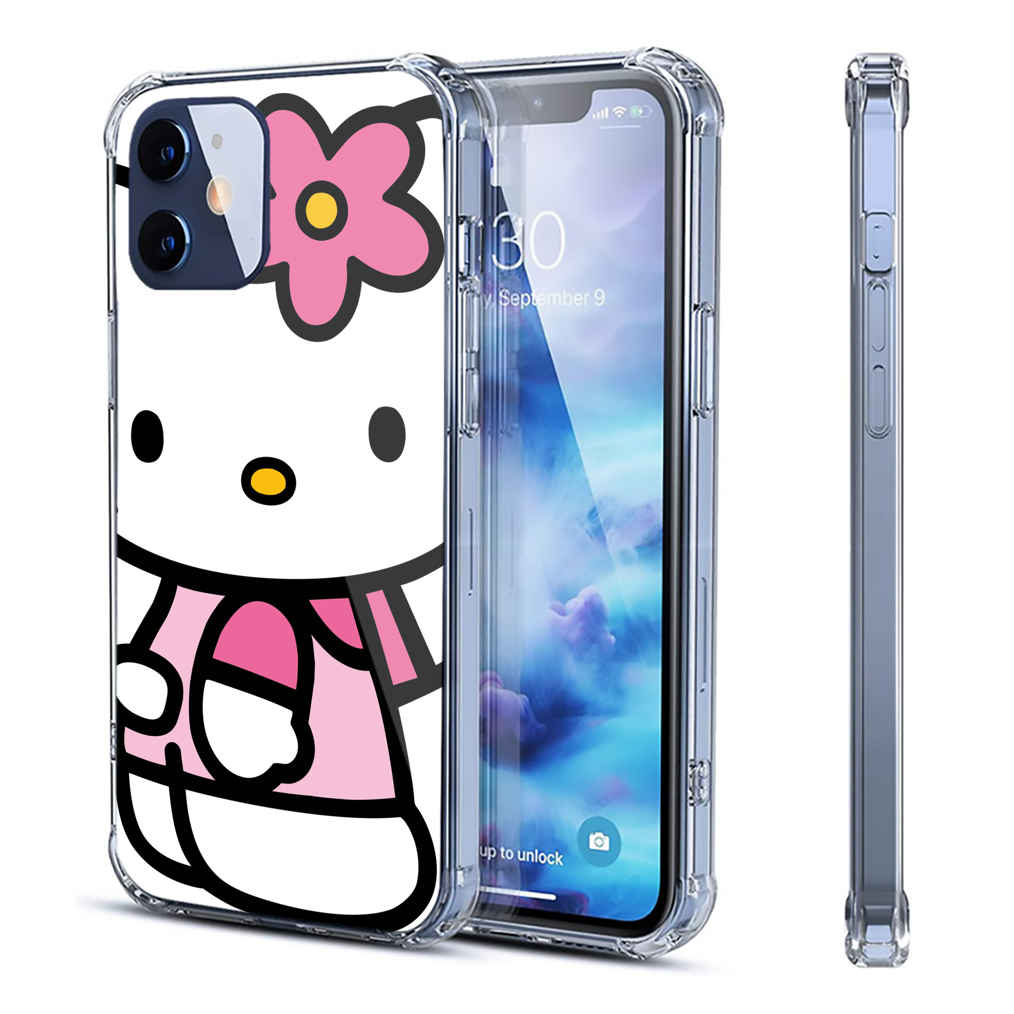 （画像用） Hello Kitty ハローキティ 【iPhone 12シリーズ対応】透明スマホケース（クリアソフトケース）